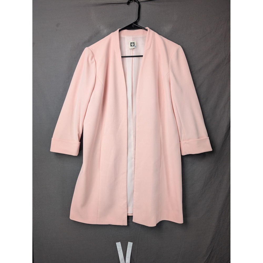Anne‎ Klein Pink Open Front Longline Blazer Jacket Small U03M2TU195M